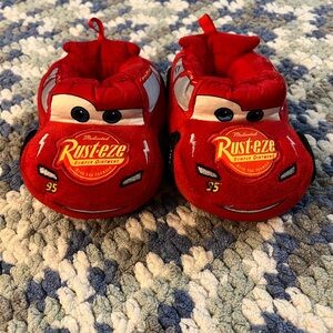 Disney Pixar Lightning McQueen Red Plush Baby Slippers